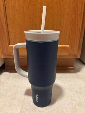 Owala 40oz Navy Travel Mug with Handle and Straw